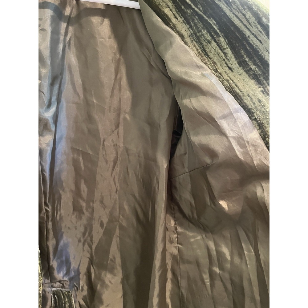 Ellison Olive Velvet Blazer Women Size Small Single Button Tailored Flap Pockets - Picture 6 of 13